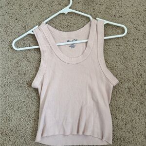 Brandy Melville Pink Ribbed Tank Top